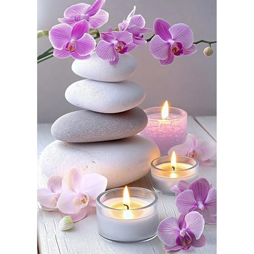 QENSPE Kerzen Diamond Painting, Orchideen Diamonds Art Set Erwachsene, 5D Diamant Malerei DIY Diamants Kunst Handwerk für Haus Zimmer Wand Dekor 30x40cm QENSPE Kerzen Diamond Painting, Orchideen Diamonds Art Set Erwachsene, 5D Diamant Malerei DIY Diamants Kunst Handwerk für Haus Zimmer Wand Dekor 30x40cm von QENSPE