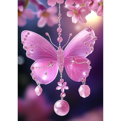 QENSPE Kristall Schmetterling Diamond Painting, Rosa Diamonds Art Set Erwachsene, 5D Diamant Malerei DIY Diamants Kunst Handwerk für Haus Zimmer Wand Dekor 30x40cm QENSPE Kristall Schmetterling Diamond Painting, Rosa Diamonds Art Set Erwachsene, 5D Diamant Malerei DIY Diamants Kunst Handwerk für Haus Zimmer Wand Dekor 30x40cm von QENSPE