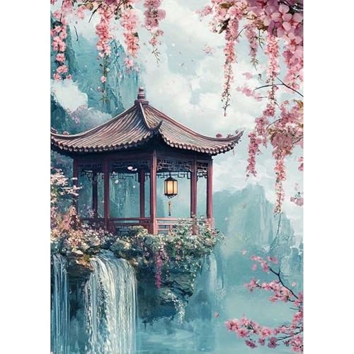 QENSPE Landschaft Diamond Painting Kit Erwachsene, Diamond Art Chinesisch Pavillon, 5D Diamant Malerei DIY Gems Kreuznähte Diamants Kunst Handwerk für Haus Zimmer Wand Dekor 30x40cm QENSPE Landschaft Diamond Painting Kit Erwachsene, Diamond Art Chinesisch Pavillon, 5D Diamant Malerei DIY Gems Kreuznähte Diamants Kunst Handwerk für Haus Zimmer Wand Dekor 30x40cm von QENSPE