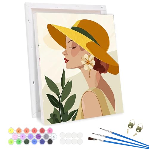 QENSPE Malen nach Zahlen Erwachsene mit Rahmen, Vintage Frau, DIY Gemälde auf Leinwand Paint by Numbers Kit Framed mit 3 Pinsel und Acryl-Pigment für Haus Wanddekoration Geschenk 30x40cm QENSPE Malen nach Zahlen Erwachsene mit Rahmen, Vintage Frau, DIY Gemälde auf Leinwand Paint by Numbers Kit Framed mit 3 Pinsel und Acryl-Pigment für Haus Wanddekoration Geschenk 30x40cm von QENSPE