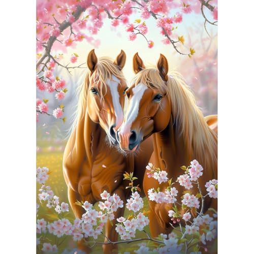 QENSPE Pferd Diamond Painting Kit Erwachsene, Diamond Art Kirschblüten, 5D Diamant Malerei DIY Gems Kreuznähte Diamants Kunst Handwerk für Haus Zimmer Wand Dekor 30x40cm QENSPE Pferd Diamond Painting Kit Erwachsene, Diamond Art Kirschblüten, 5D Diamant Malerei DIY Gems Kreuznähte Diamants Kunst Handwerk für Haus Zimmer Wand Dekor 30x40cm von QENSPE