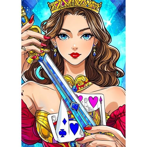 QENSPE Prinzessin Diamond Painting Set für Erwachsene, 5D Diamond Painting Anime Diamond Art, Kristall Diamant Kunst mit Werkzeugen DIY Handwerk für Haus Zimmer Wand Dekor 30x40cm von QENSPE