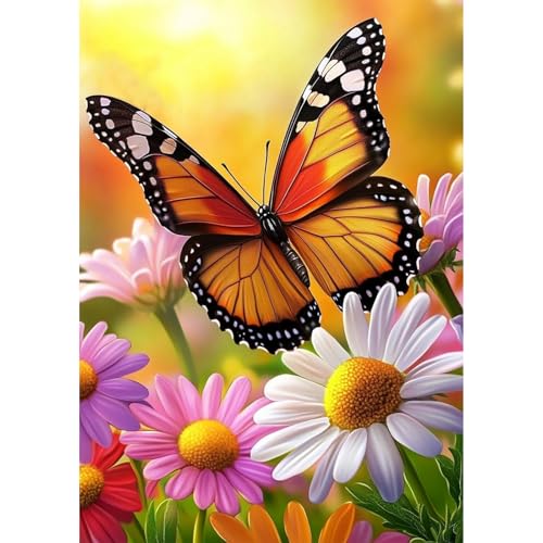 QENSPE Schmetterling Diamond Painting, Bunte Blumen Diamonds Art Set Erwachsene, 5D Diamant Malerei DIY Diamants Kunst Handwerk für Haus Zimmer Wand Dekor 30x40cm QENSPE Schmetterling Diamond Painting, Bunte Blumen Diamonds Art Set Erwachsene, 5D Diamant Malerei DIY Diamants Kunst Handwerk für Haus Zimmer Wand Dekor 30x40cm von QENSPE