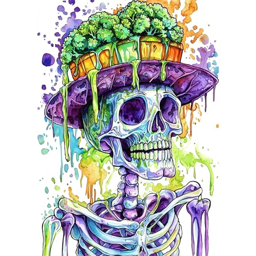 QENSPE Hollaween Diamond Painting, Skelett Diamond Art Set Erwachsene, Kristall Diamant Kunst mit Werkzeugen DIY Handwerk für Haus Zimmer Wand Dekor 30x40cm QENSPE Hollaween Diamond Painting, Skelett Diamond Art Set Erwachsene, Kristall Diamant Kunst mit Werkzeugen DIY Handwerk für Haus Zimmer Wand Dekor 30x40cm von QENSPE