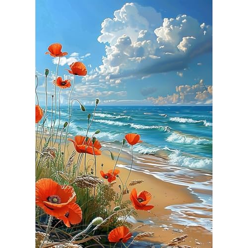 QENSPE Strand Diamond Painting Kit Erwachsene, Diamond Art Rote Blumen, 5D Diamant Malerei DIY Gems Kreuznähte Diamants Kunst Handwerk für Haus Zimmer Wand Dekor 30x40cm QENSPE Strand Diamond Painting Kit Erwachsene, Diamond Art Rote Blumen, 5D Diamant Malerei DIY Gems Kreuznähte Diamants Kunst Handwerk für Haus Zimmer Wand Dekor 30x40cm von QENSPE