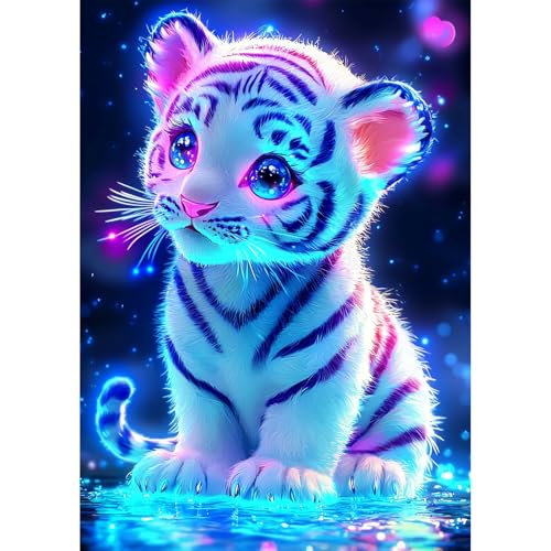 QENSPE Tiger Diamond Painting Set für Erwachsene, Diamond Painting Niedlich Diamond Art, Kristall Diamant Kunst mit Werkzeugen DIY Handwerk für Haus Zimmer Wand Dekor 30x40cm QENSPE Tiger Diamond Painting Set für Erwachsene, Diamond Painting Niedlich Diamond Art, Kristall Diamant Kunst mit Werkzeugen DIY Handwerk für Haus Zimmer Wand Dekor 30x40cm von QENSPE