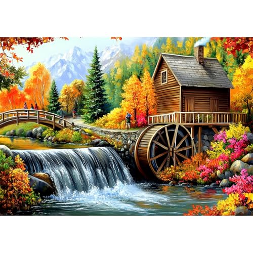 QENSPE Wassermühle Pferd Diamond Painting, Natur Landschaft Diamonds Art Set Erwachsene, 5D Diamant Malerei DIY Diamants Kunst Handwerk für Haus Zimmer Wand Dekor 30x40cm QENSPE Wassermühle Pferd Diamond Painting, Natur Landschaft Diamonds Art Set Erwachsene, 5D Diamant Malerei DIY Diamants Kunst Handwerk für Haus Zimmer Wand Dekor 30x40cm von QENSPE