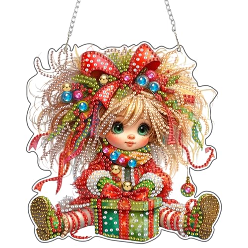 QENSPE Weihnachten Diamond Painting Kit für Erwachsene, Weihnachts-Geschenk Diamant Kunst Anhänger Spezielle Geformte Strass Fenster Ornamente DIY Zuhause Wandtür Garten Hängende Dekor, 20cm Breite QENSPE Weihnachten Diamond Painting Kit für Erwachsene, Weihnachts-Geschenk Diamant Kunst Anhänger Spezielle Geformte Strass Fenster Ornamente DIY Zuhause Wandtür Garten Hängende Dekor, 20cm Breite von QENSPE