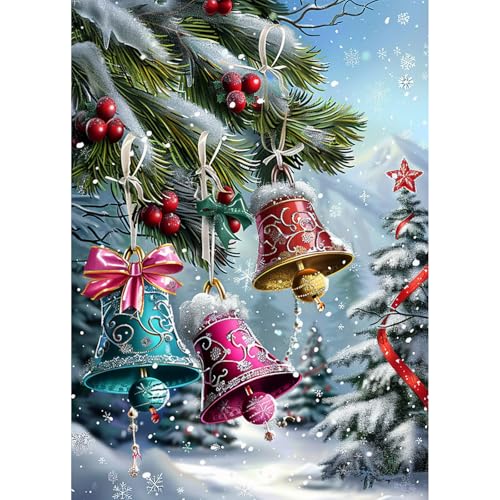 QENSPE Weihnachten Diamond Painting Set Erwachsene, Diamond Art Glocken, 5D Diamant Malerei DIY Gems Kreuznähte Rund Diamants Kunst Handwerk für Haus Zimmer Wand Dekor 30x40cm QENSPE Weihnachten Diamond Painting Set Erwachsene, Diamond Art Glocken, 5D Diamant Malerei DIY Gems Kreuznähte Rund Diamants Kunst Handwerk für Haus Zimmer Wand Dekor 30x40cm von QENSPE