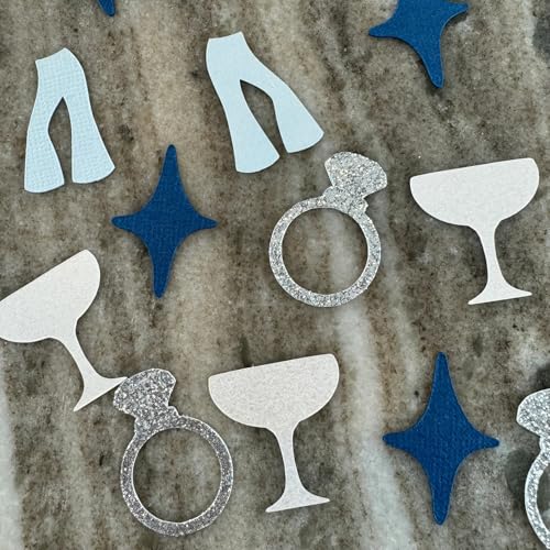 100 x Konfetti, Motiv: Tanzende Königin, Tischdekoration, Junggesellinnenabschied, Weinbecher, Diamantring, Stern, Papierstreuung für Junggesellinnenabschied, Brautparty, Verlobung, Party-Dekorationen von QENWWENG