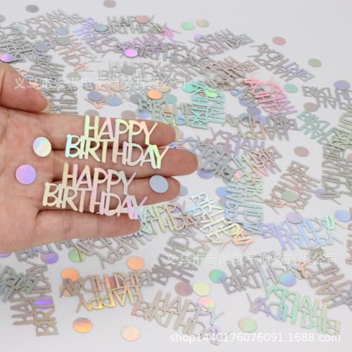 Happy Birthday-Konfetti, Geburtstagsparty-Dekorationen, schillerndes Konfetti für schillernde Party-Dekorationen, Disco-Thema, Geburtstag/Jahrestag, Party-Dekoration Happy Birthday-Konfetti, Geburtstagsparty-Dekorationen, schillerndes Konfetti für schillernde Party-Dekorationen, Disco-Thema, Geburtstag/Jahrestag, Party-Dekoration von QENWWENG