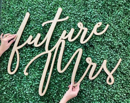 Schild mit Aufschrift "Future Mrs" für den Hintergrund, Brautparty, "Miss to Mrs", Holzschild für Junggesellinnenabschied, Dekoration, Verlobung, Hochzeit, Brautparty, Partyzubehör von QENWWENG