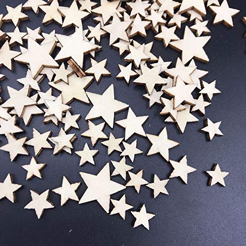 Stern-Konfetti, Holz-Konfetti, Babyparty-Dekorationen für Weihnachten, Neujahr, Hochzeit, Party, Dekoration, 100 Stück von QENWWENG
