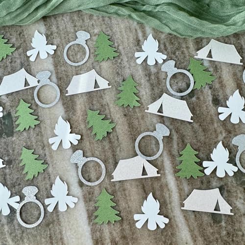Tischkonfetti für Camping, Strand, Camping, Tischdekoration, Diamantring, Tischkonfetti für Hochzeit, Brautparty, Verlobung, Party, Dekoration, 100 Stück von QENWWENG