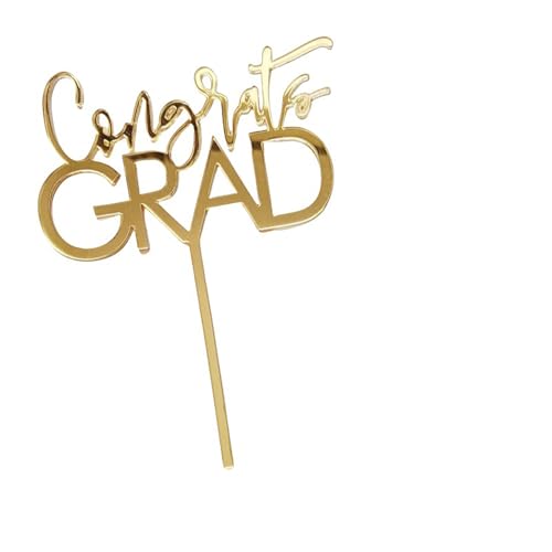 Tortenaufsatz mit Aufschrift "Congratulations", aus Acryl, für Abschlussfeier, Hochzeit, Ruhestand, Geburtstag, Jahrestag, Feier, Party-Dekorationen von QENWWENG