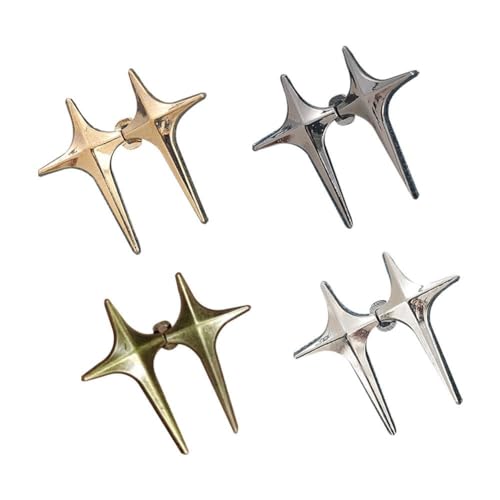 1/4 Set Retractable Cross Star Metall Jeans Knopf Druckknöpfe Straffen Taille Knopf Taille Pin Jeans Snap Fastener Star Pants von QEOTOH