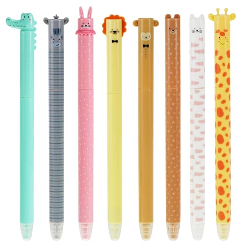 8 Rotierender Radierbarer Kugelschreiber mit Thermoempfindlicher Radiertinte, 0,7 mm Niedlicher Tierischer Gelstifte Radierbar, Krokodil, Löwe, Giraffe, Affe, Kätzchen, Kaninchen, Nilpferd, Bär(Blau) 8 Rotierender Radierbarer Kugelschreiber mit Thermoempfindlicher Radiertinte, 0,7 mm Niedlicher Tierischer Gelstifte Radierbar, Krokodil, Löwe, Giraffe, Affe, Kätzchen, Kaninchen, Nilpferd, Bär(Blau) von QESSUVNC