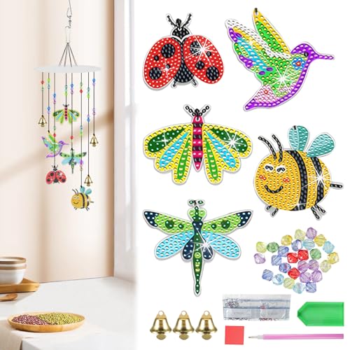 QESSUVNC Diamond Painting Sonnenfänger Windspiel Set, DIY Bastelset für Kinder und Erwachsene, 5D Doppelseitige Kristall Diamond Painting Anhänger Set, Basteln Geschenk Mädchen 7 8 9 10 11 12 Jahre QESSUVNC Diamond Painting Sonnenfänger Windspiel Set, DIY Bastelset für Kinder und Erwachsene, 5D Doppelseitige Kristall Diamond Painting Anhänger Set, Basteln Geschenk Mädchen 7 8 9 10 11 12 Jahre von QESSUVNC