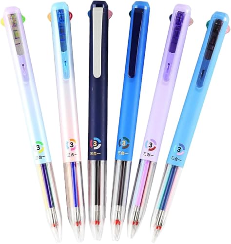 QFFYFZAL 6er-Set Mehrfarbenstifte, 3-in-1-Gelschreiber-Set mit 18 Farben, schnelltrocknende Gelschreiber, 0,5 mm Druckkugelschreiber, Mehrfarben-Kugelschreiber für Büro und Schule QFFYFZAL 6er-Set Mehrfarbenstifte, 3-in-1-Gelschreiber-Set mit 18 Farben, schnelltrocknende Gelschreiber, 0,5 mm Druckkugelschreiber, Mehrfarben-Kugelschreiber für Büro und Schule von QFFYFZAL