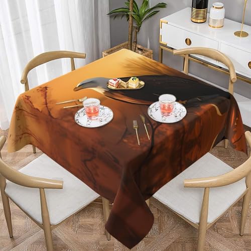 Golden Sunset Quadratische Tischdecke, wasserabweisend und knitterfrei, dekorative Tischdecke, geeignet für Hochzeiten im Innen- und Außenbereich, Hochzeiten, Partys, Picknicks, Dekorationen im Golden Sunset Quadratische Tischdecke, wasserabweisend und knitterfrei, dekorative Tischdecke, geeignet für Hochzeiten im Innen- und Außenbereich, Hochzeiten, Partys, Picknicks, Dekorationen im von QGGHNISD