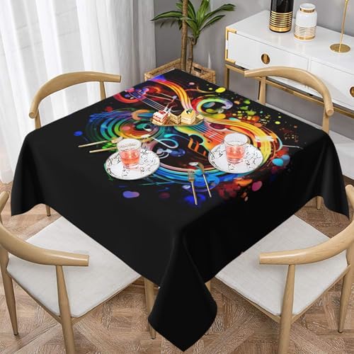 QGGHNISD Bunte quadratische Tischdecke mit Musik, wasserabweisend und knitterfrei, geeignet für Hochzeiten im Innen- und Außenbereich, Hochzeiten, Partys, Picknicks, Dekorationen im Bauernhaus-Stil QGGHNISD Bunte quadratische Tischdecke mit Musik, wasserabweisend und knitterfrei, geeignet für Hochzeiten im Innen- und Außenbereich, Hochzeiten, Partys, Picknicks, Dekorationen im Bauernhaus-Stil von QGGHNISD