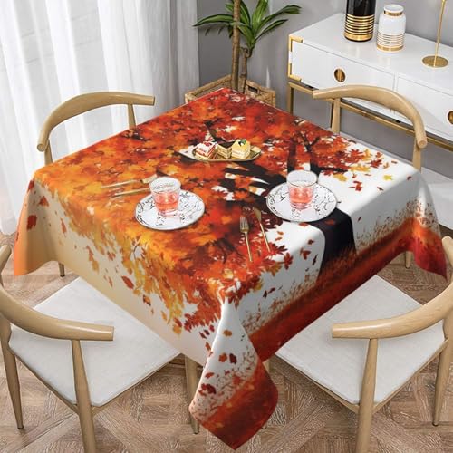 QGGHNISD Herbstbaum-Tischdecke, quadratisch, wasserabweisend und knitterfrei, dekorative Tischdecke, geeignet für Hochzeiten im Innen- und Außenbereich, Hochzeiten, Partys, Picknicks, Dekorationen im QGGHNISD Herbstbaum-Tischdecke, quadratisch, wasserabweisend und knitterfrei, dekorative Tischdecke, geeignet für Hochzeiten im Innen- und Außenbereich, Hochzeiten, Partys, Picknicks, Dekorationen im von QGGHNISD