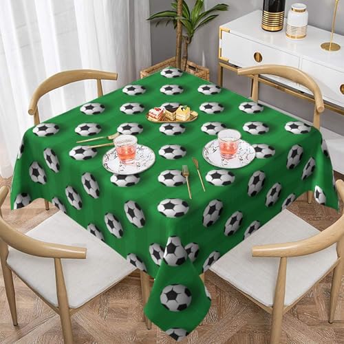 QGGHNISD Quadratische Fußball-Tischdecke, wasserabweisend und knitterfrei, dekorative Tischdecke, geeignet für Hochzeiten im Innen- und Außenbereich, Hochzeiten, Partys, Picknicks, Dekorationen im QGGHNISD Quadratische Fußball-Tischdecke, wasserabweisend und knitterfrei, dekorative Tischdecke, geeignet für Hochzeiten im Innen- und Außenbereich, Hochzeiten, Partys, Picknicks, Dekorationen im von QGGHNISD