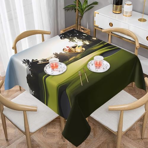 QGGHNISD Quadratische Golfplatz-Tischdecke, wasserabweisend und knitterfrei, dekorative Tischdecke, geeignet für Hochzeiten im Innen- und Außenbereich, Hochzeiten, Partys, Picknicks, Dekorationen im QGGHNISD Quadratische Golfplatz-Tischdecke, wasserabweisend und knitterfrei, dekorative Tischdecke, geeignet für Hochzeiten im Innen- und Außenbereich, Hochzeiten, Partys, Picknicks, Dekorationen im von QGGHNISD