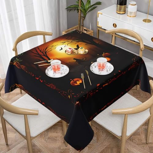 QGGHNISD Quadratische Halloween-Party-Tischdecke, wasserabweisend und knitterfrei, dekorative Tischdecke, geeignet für Hochzeiten im Innen- und Außenbereich, Hochzeiten, Partys, Picknicks QGGHNISD Quadratische Halloween-Party-Tischdecke, wasserabweisend und knitterfrei, dekorative Tischdecke, geeignet für Hochzeiten im Innen- und Außenbereich, Hochzeiten, Partys, Picknicks von QGGHNISD