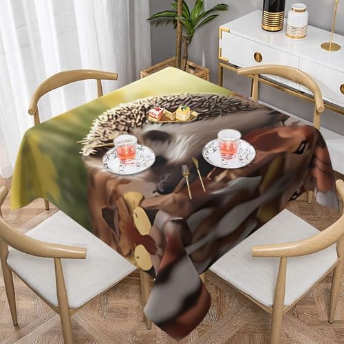 QGGHNISD Quadratische Igel-Tischdecke, wasserabweisend und knitterfrei, dekorative Tischdecke, geeignet für Hochzeiten im Innen- und Außenbereich, Hochzeiten, Partys, Picknicks, Dekorationen im QGGHNISD Quadratische Igel-Tischdecke, wasserabweisend und knitterfrei, dekorative Tischdecke, geeignet für Hochzeiten im Innen- und Außenbereich, Hochzeiten, Partys, Picknicks, Dekorationen im von QGGHNISD