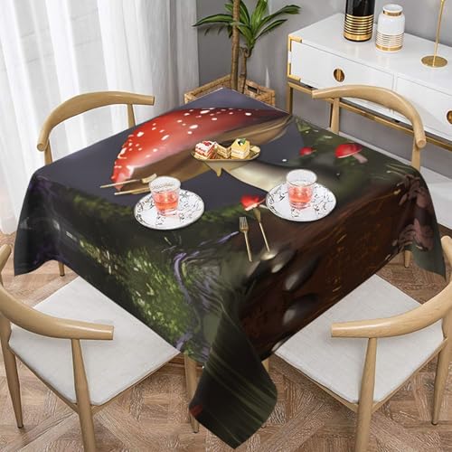 QGGHNISD Quadratische Pilz-Tischdecke, wasserabweisend und knitterfrei, dekorative Tischdecke, geeignet für Hochzeiten im Innen- und Außenbereich, Hochzeiten, Partys, Picknicks, Dekorationen im QGGHNISD Quadratische Pilz-Tischdecke, wasserabweisend und knitterfrei, dekorative Tischdecke, geeignet für Hochzeiten im Innen- und Außenbereich, Hochzeiten, Partys, Picknicks, Dekorationen im von QGGHNISD