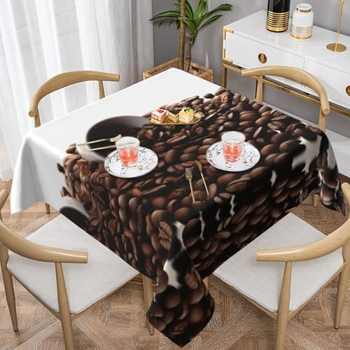 QGGHNISD Quadratische Tischdecke, Kaffeebohnen, wasserabweisend und knitterfrei, dekorative Tischdecke, geeignet für Hochzeiten im Innen- und Außenbereich, Hochzeiten, Partys, Picknicks, Dekorationen QGGHNISD Quadratische Tischdecke, Kaffeebohnen, wasserabweisend und knitterfrei, dekorative Tischdecke, geeignet für Hochzeiten im Innen- und Außenbereich, Hochzeiten, Partys, Picknicks, Dekorationen von QGGHNISD