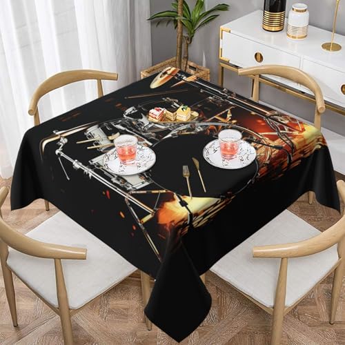 QGGHNISD Quadratische Tischdecke für Schlagzeuger, wasserabweisend und knitterfrei, dekorative Tischdecke, geeignet für Hochzeiten im Innen- und Außenbereich, Hochzeiten, Partys, Picknicks QGGHNISD Quadratische Tischdecke für Schlagzeuger, wasserabweisend und knitterfrei, dekorative Tischdecke, geeignet für Hochzeiten im Innen- und Außenbereich, Hochzeiten, Partys, Picknicks von QGGHNISD