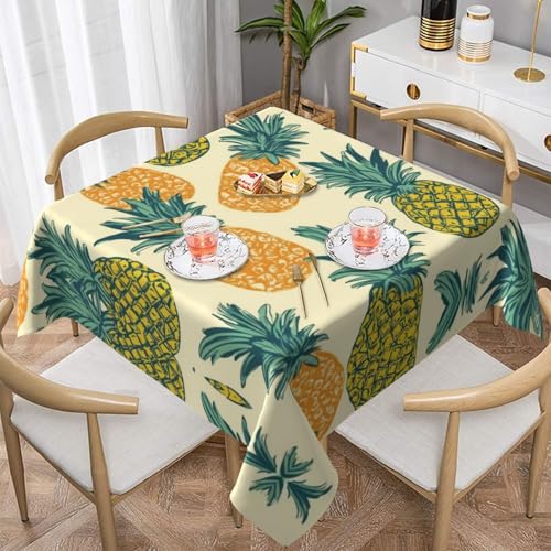 QGGHNISD Quadratische Tischdecke mit Ananas-Muster, wasserabweisend und knitterfrei, dekorative Tischdecke, geeignet für Hochzeiten im Innen- und Außenbereich, Hochzeiten, Partys, Picknicks QGGHNISD Quadratische Tischdecke mit Ananas-Muster, wasserabweisend und knitterfrei, dekorative Tischdecke, geeignet für Hochzeiten im Innen- und Außenbereich, Hochzeiten, Partys, Picknicks von QGGHNISD