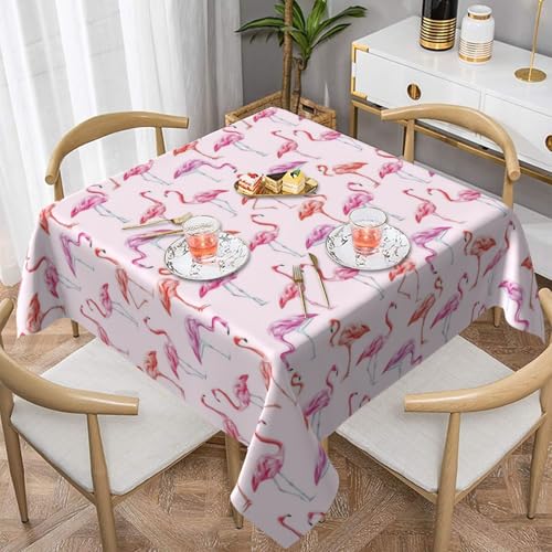QGGHNISD Quadratische Tischdecke mit Flamingo-Malerei, wasserabweisend und knitterfrei, dekorative Tischdecke, geeignet für Hochzeiten im Innen- und Außenbereich, Hochzeiten, Partys, Picknicks QGGHNISD Quadratische Tischdecke mit Flamingo-Malerei, wasserabweisend und knitterfrei, dekorative Tischdecke, geeignet für Hochzeiten im Innen- und Außenbereich, Hochzeiten, Partys, Picknicks von QGGHNISD