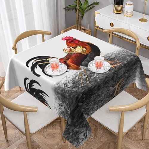 QGGHNISD Quadratische Tischdecke mit Huhn, wasserabweisend und knitterfrei, dekorative Tischdecke, geeignet für Hochzeiten im Innen- und Außenbereich, Hochzeiten, Partys, Picknicks, Dekorationen im QGGHNISD Quadratische Tischdecke mit Huhn, wasserabweisend und knitterfrei, dekorative Tischdecke, geeignet für Hochzeiten im Innen- und Außenbereich, Hochzeiten, Partys, Picknicks, Dekorationen im von QGGHNISD