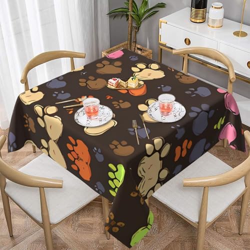 QGGHNISD Quadratische Tischdecke mit Hundepfoten-Druck, wasserabweisend und knitterfrei, dekorative Tischdecke, geeignet für Hochzeiten im Innen- und Außenbereich, Hochzeiten, Partys, Picknicks QGGHNISD Quadratische Tischdecke mit Hundepfoten-Druck, wasserabweisend und knitterfrei, dekorative Tischdecke, geeignet für Hochzeiten im Innen- und Außenbereich, Hochzeiten, Partys, Picknicks von QGGHNISD