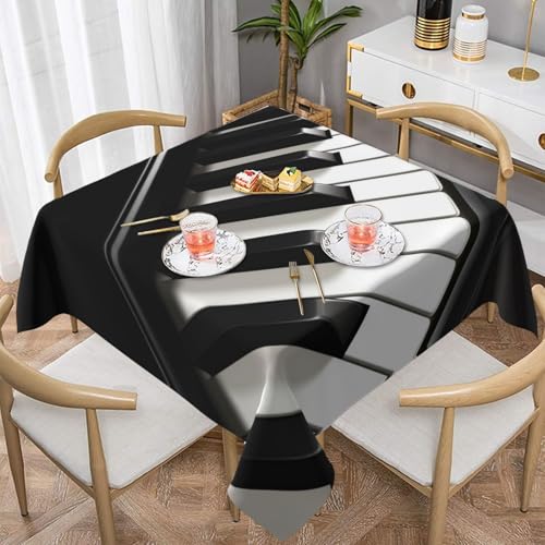 QGGHNISD Quadratische Tischdecke mit Klaviertasten, wasserabweisend und knitterfrei, dekorative Tischdecke, geeignet für Hochzeiten im Innen- und Außenbereich, Hochzeiten, Partys, Picknicks QGGHNISD Quadratische Tischdecke mit Klaviertasten, wasserabweisend und knitterfrei, dekorative Tischdecke, geeignet für Hochzeiten im Innen- und Außenbereich, Hochzeiten, Partys, Picknicks von QGGHNISD