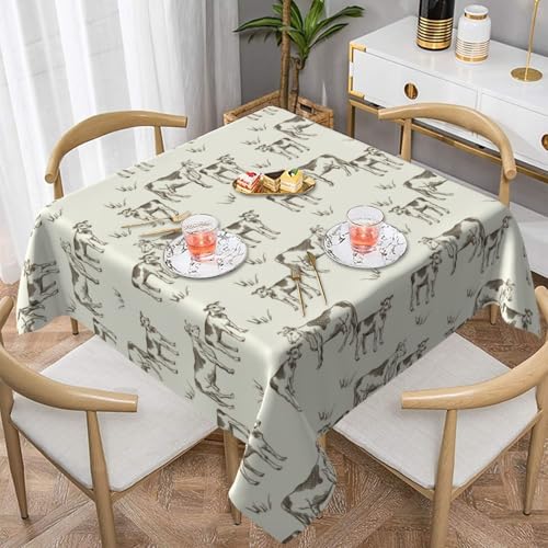 QGGHNISD Quadratische Tischdecke mit Kuhmuster, wasserabweisend und knitterfrei, dekorative Tischdecke, geeignet für Hochzeiten im Innen- und Außenbereich, Hochzeiten, Partys, Picknicks, Dekorationen QGGHNISD Quadratische Tischdecke mit Kuhmuster, wasserabweisend und knitterfrei, dekorative Tischdecke, geeignet für Hochzeiten im Innen- und Außenbereich, Hochzeiten, Partys, Picknicks, Dekorationen von QGGHNISD