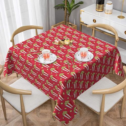QGGHNISD Quadratische Tischdecke mit Popcorn-Druck, wasserabweisend und knitterfrei, dekorative Tischdecke, geeignet für Hochzeiten im Innen- und Außenbereich, Hochzeiten, Partys, Picknicks QGGHNISD Quadratische Tischdecke mit Popcorn-Druck, wasserabweisend und knitterfrei, dekorative Tischdecke, geeignet für Hochzeiten im Innen- und Außenbereich, Hochzeiten, Partys, Picknicks von QGGHNISD