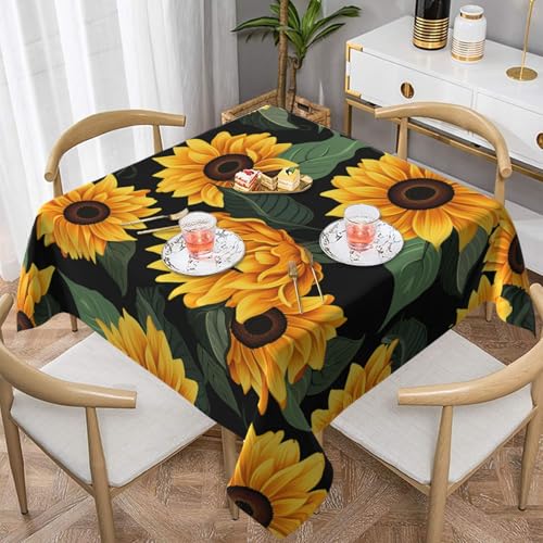 QGGHNISD Quadratische Tischdecke mit Sonnenblumenmuster, wasserabweisend und knitterfrei, dekorative Tischdecke, geeignet für Hochzeiten im Innen- und Außenbereich, Hochzeiten, Partys, Picknicks QGGHNISD Quadratische Tischdecke mit Sonnenblumenmuster, wasserabweisend und knitterfrei, dekorative Tischdecke, geeignet für Hochzeiten im Innen- und Außenbereich, Hochzeiten, Partys, Picknicks von QGGHNISD