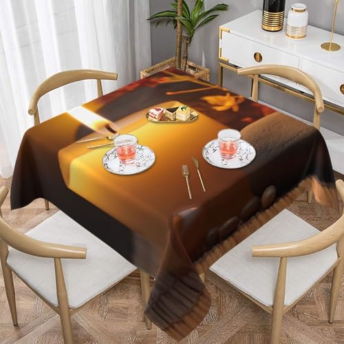 QGGHNISD Quadratische Tischdecke mit aromatischen Kerzen, wasserabweisend und knitterfrei, dekorative Tischdecke, geeignet für Hochzeiten im Innen- und Außenbereich, Hochzeiten, Partys, Picknicks QGGHNISD Quadratische Tischdecke mit aromatischen Kerzen, wasserabweisend und knitterfrei, dekorative Tischdecke, geeignet für Hochzeiten im Innen- und Außenbereich, Hochzeiten, Partys, Picknicks von QGGHNISD