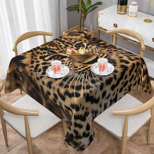 QGGHNISD Quadratische Tischdecke mit niedlichem Leopardenmuster, wasserabweisend und knitterfrei, geeignet für Hochzeiten im Innen- und Außenbereich, Hochzeiten, Partys, Picknicks, Dekorationen im QGGHNISD Quadratische Tischdecke mit niedlichem Leopardenmuster, wasserabweisend und knitterfrei, geeignet für Hochzeiten im Innen- und Außenbereich, Hochzeiten, Partys, Picknicks, Dekorationen im von QGGHNISD
