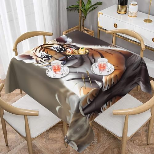 QGGHNISD Quadratische Tischdecke mit niedlichem Tiger, wasserabweisend und knitterfrei, geeignet für Hochzeiten im Innen- und Außenbereich, Hochzeiten, Partys, Picknicks, Dekorationen im QGGHNISD Quadratische Tischdecke mit niedlichem Tiger, wasserabweisend und knitterfrei, geeignet für Hochzeiten im Innen- und Außenbereich, Hochzeiten, Partys, Picknicks, Dekorationen im von QGGHNISD