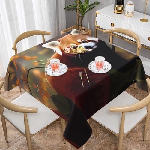 QGGHNISD Roter Panda, quadratische Tischdecke, wasserabweisend und knitterfrei, dekorative Tischdecke, geeignet für Hochzeiten im Innen- und Außenbereich, Hochzeiten, Partys, Picknicks, Dekorationen QGGHNISD Roter Panda, quadratische Tischdecke, wasserabweisend und knitterfrei, dekorative Tischdecke, geeignet für Hochzeiten im Innen- und Außenbereich, Hochzeiten, Partys, Picknicks, Dekorationen von QGGHNISD