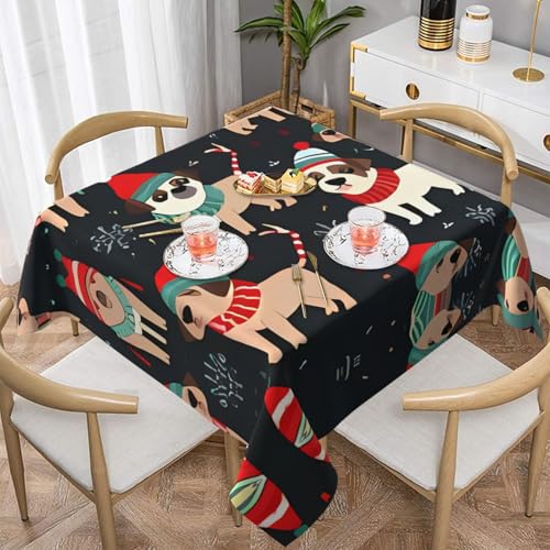 Quadratische Tischdecke "Merry Christmas", wasserabweisend und knitterfrei, dekorative Tischdecke, geeignet für Hochzeiten im Innen- und Außenbereich, Hochzeiten, Partys, Picknicks, Dekorationen im Quadratische Tischdecke "Merry Christmas", wasserabweisend und knitterfrei, dekorative Tischdecke, geeignet für Hochzeiten im Innen- und Außenbereich, Hochzeiten, Partys, Picknicks, Dekorationen im von QGGHNISD