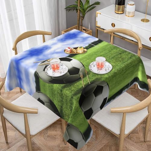Quadratische Tischdecke mit Fußball-Hintergrund, wasserabweisend und knitterfrei, dekorative Tischdecke, geeignet für Hochzeiten im Innen- und Außenbereich, Hochzeiten, Partys, Picknicks, Dekorationen Quadratische Tischdecke mit Fußball-Hintergrund, wasserabweisend und knitterfrei, dekorative Tischdecke, geeignet für Hochzeiten im Innen- und Außenbereich, Hochzeiten, Partys, Picknicks, Dekorationen von QGGHNISD