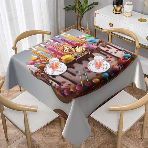 Schöne quadratische Tischdecke, wasserabweisend und knitterfrei, dekorative Tischdecke, geeignet für Hochzeiten im Innen- und Außenbereich, Hochzeiten, Partys, Picknicks, Dekorationen im Schöne quadratische Tischdecke, wasserabweisend und knitterfrei, dekorative Tischdecke, geeignet für Hochzeiten im Innen- und Außenbereich, Hochzeiten, Partys, Picknicks, Dekorationen im von QGGHNISD