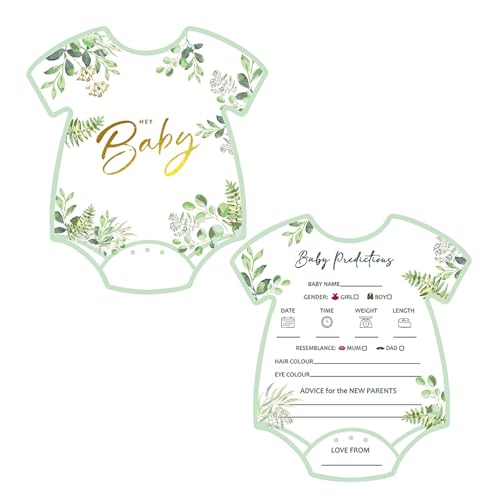 QGH Baby-Vorhersagekarten für Duschspiele, 20 Stück, Babyparty-Ratschläge für Eltern, Geschlechtsoffenbarung, Partyspielkarten, lustige Party-Dekorationen und Andenken-Geschenke von QGH