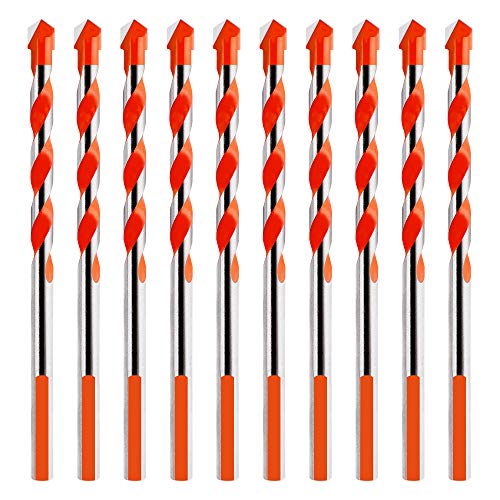 10 Stück Glasbohrer Fliesenbohrer Set Multifunktional Triangel Metallbohrer für Fliese Beton Backstein Glas Plastik Holz 6 mm 10 Stück Glasbohrer Fliesenbohrer Set Multifunktional Triangel Metallbohrer für Fliese Beton Backstein Glas Plastik Holz 6 mm von QH-Shop